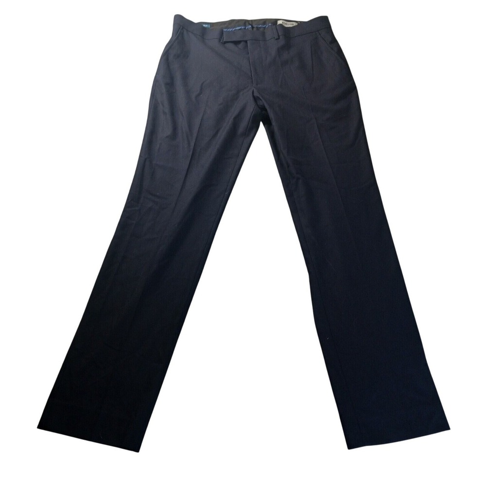 Kenneth Cole Reaction Dress Pants LR7459 Mens 35x32 Navy Blue Quiet Luxury Prep